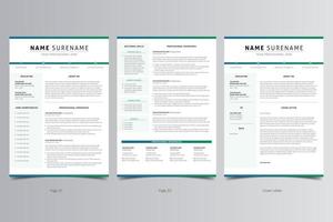 Resume Template, Professional Modern Resume Template, CV Template vector