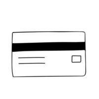 Credit card doodle icon. Line illustration isolated on white vector