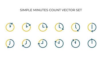 Minutes Count Simple Vector Set