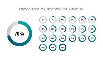 circular percentage indicator with simple and elegant design vector set