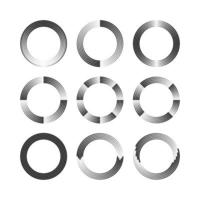 circular round line shape frame border element vector set