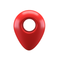 3d realistico stile rosso lucido Posizione carta geografica perno GPS pointer marcatori illustrazione per destinazione. geo etichetta isolato trasparente png