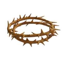 Crown of thorns of Jesus Christ. Religion Easter symbol salvation. 3d icon graphic drawing isolated transparent png