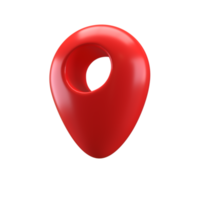 3D icon Realistic Style red glossy Location map pin gps pointer markers illustration for destination. Geo tag isolated transparent png
