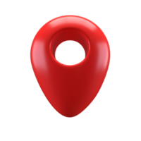 3d icona realistico stile rosso lucido Posizione carta geografica perno GPS pointer marcatori illustrazione per destinazione. geo etichetta isolato trasparente png