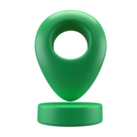 3d realistico icona stile verde lucido Posizione carta geografica perno GPS pointer marcatori illustrazione per destinazione. geo etichetta isolato trasparente png