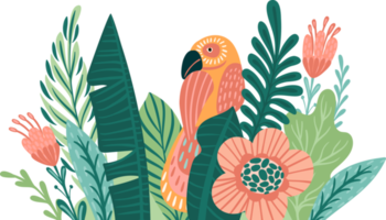 blommig gräns. tropisk illustration. png