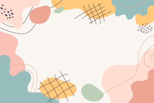 Abstract background hand drawn doodle various geometric shapes, lines, spots, drops. Template frame, border for inscriptions. Geometric shapes forms lines. Vector illustration in pastel colors