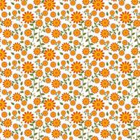 Seamless floral pattern of bright spring flowers. Wildflowers and herbs. Botanical print perfect for wallpaper, fabric, linens, stationery, posters, cards. Vector illustration