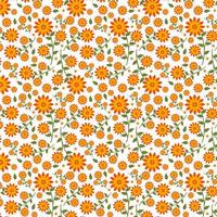 Seamless floral pattern of bright spring flowers. Wildflowers and herbs. Botanical print perfect for wallpaper, fabric, linens, stationery, posters, cards. Vector illustration