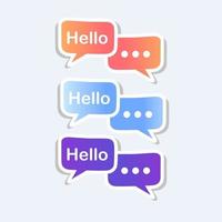 social media speech bubble,Hello Bubble, Gradient Speech Message. Hello Speech Message vector