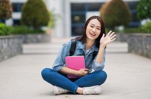 Young Asian student at school photo