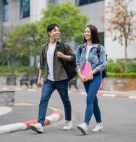 Two Asian student at school photo