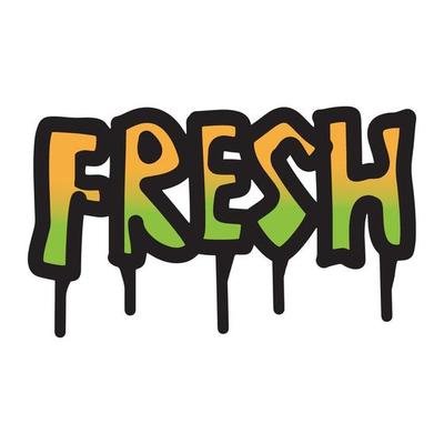 Graffiti fresh text with aerosol spray paint