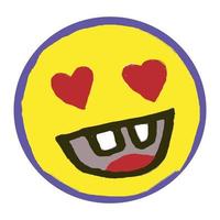 Smiling emoticon painted using a colorful paint brush vector