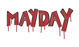 graffiti mayday text design vector