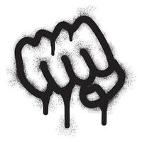 Hand fist graffiti with black Spray paint vector