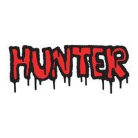 Graffiti hunter text with red and black spray paint vector
