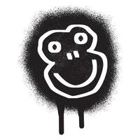 Monkey face stencil graffiti with black spray paint vector