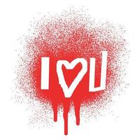 Spray paint with word i love you. vector