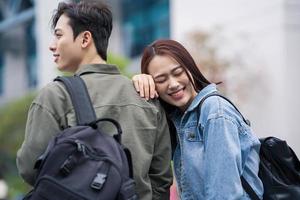 Two Asian student at school photo