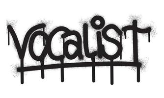 graffiti vocalist text with black spray paint vector