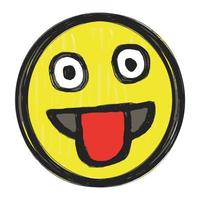 Smiling emoticon painted using a colorful paint brush vector