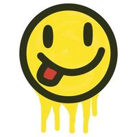 Smiling emoticon painted using a colorful paint brush vector