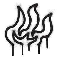 Fire flame graffiti with black spray paint vector