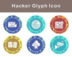 conjunto de iconos de vector de hacker