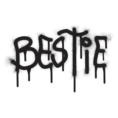 Graffiti beastie text with black spray paint