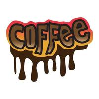 Coffee text with graffiti art design vector