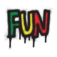 Graffiti fun text with coloful and black spray paint vector