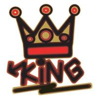 Graffiti art king logo design vector