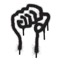 Spirit graffiti by raising fist with black spray paint. vector