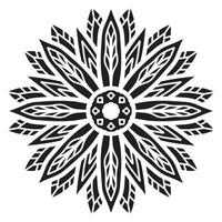 Mandala pattern stencil abstract floral ornament vector