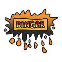 Danger text with graffiti art design vector