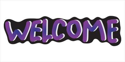 Welcome word with graffiti art design vector