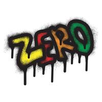 Graffiti zero text with coloful and black spray paint vector