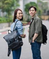 Two Asian student at school photo