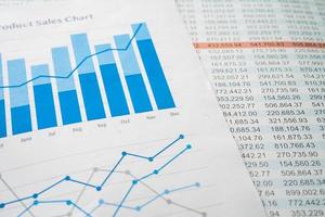chart or graph paper. Financial, account, statistics and business data concept. photo