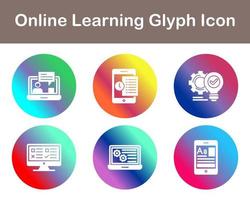 Online Learning Vector Icon Set