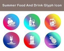 Summer Food And Drink Vector Icon Set