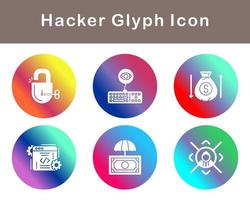 conjunto de iconos de vector de hacker