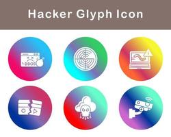 conjunto de iconos de vector de hacker