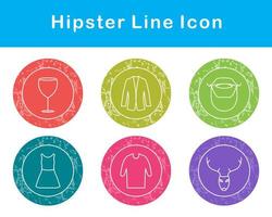 hipster vector icono conjunto