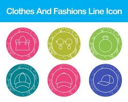 Clothes And Fashions Vector Icon Set