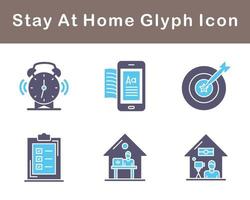 Stay At Home Vector Icon Set