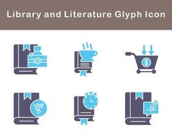 Library And Literature Vector Icon Set