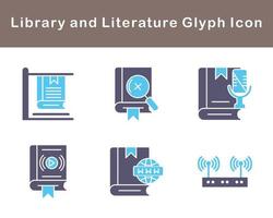 biblioteca y literatura vector icono conjunto